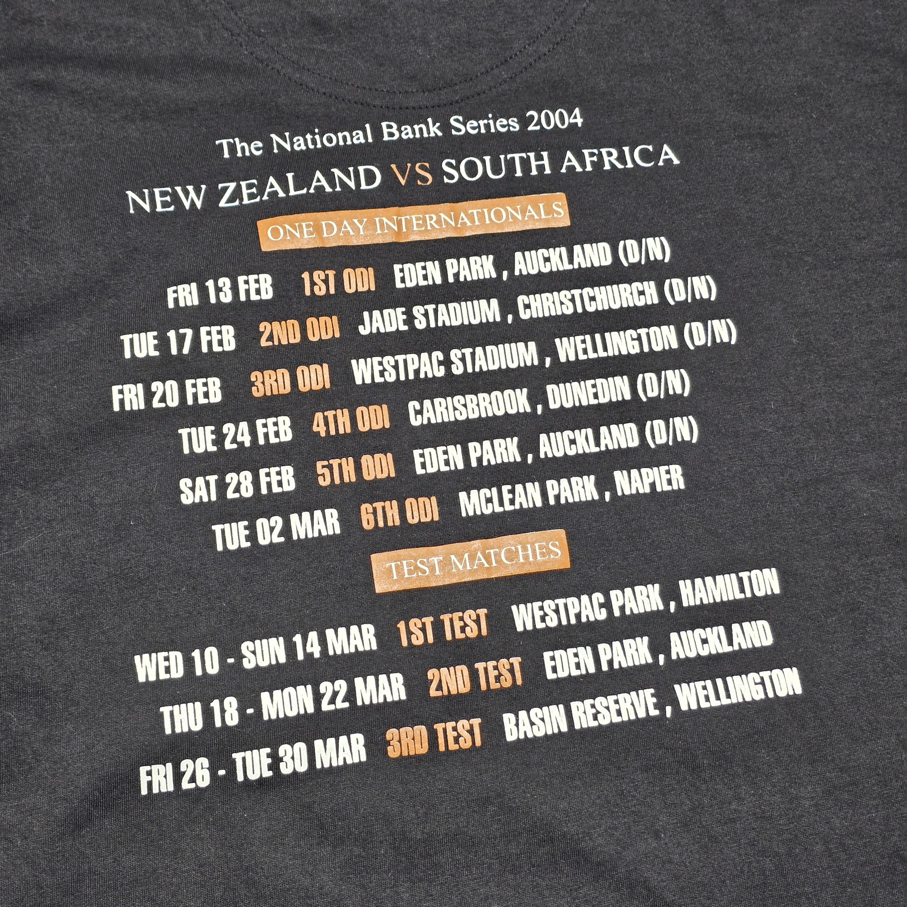 Blackcaps VS South Africa 2004 T-shirt - Large