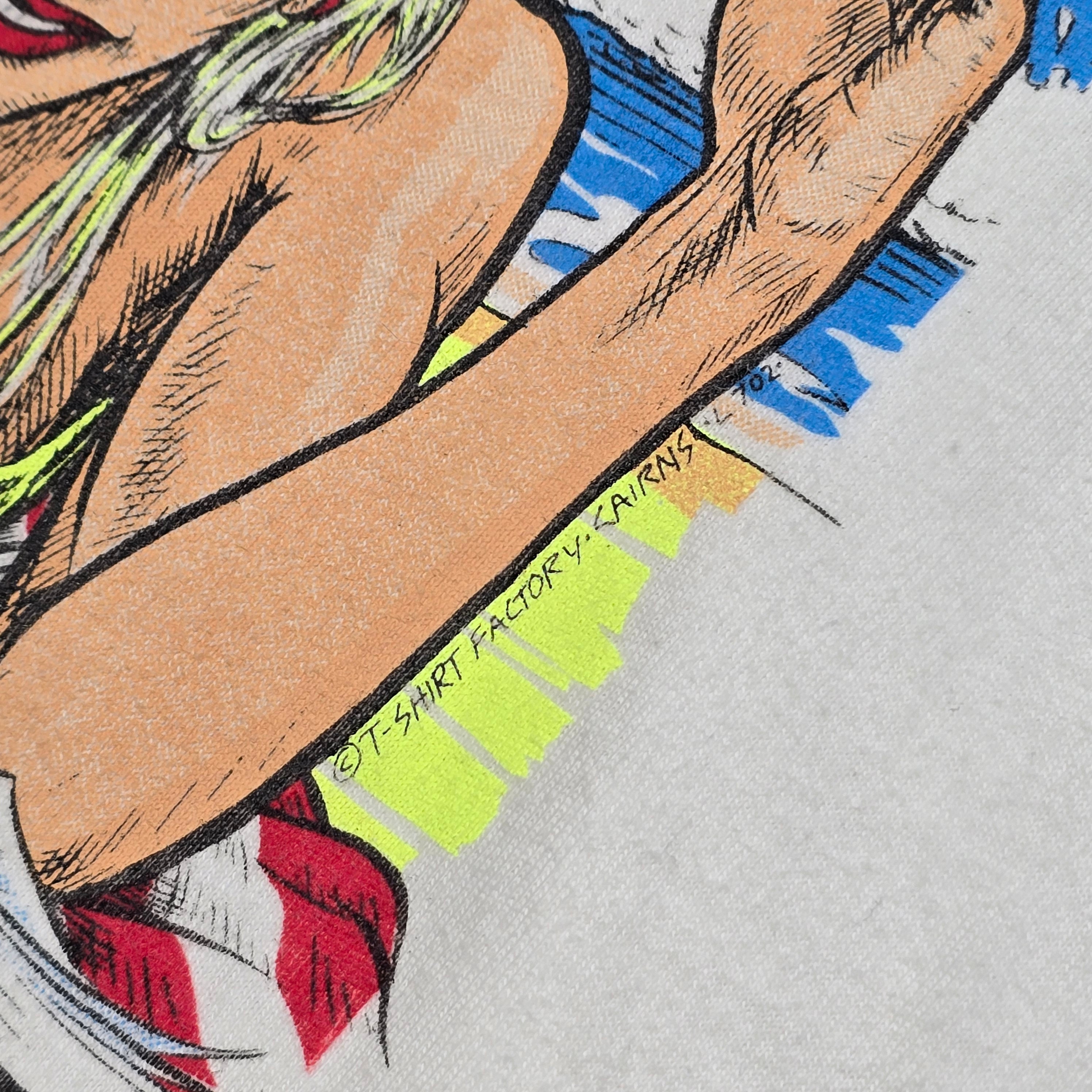 Vintage "Shark Attack" Single Stich T-shirt - Small (Labeled "Large")