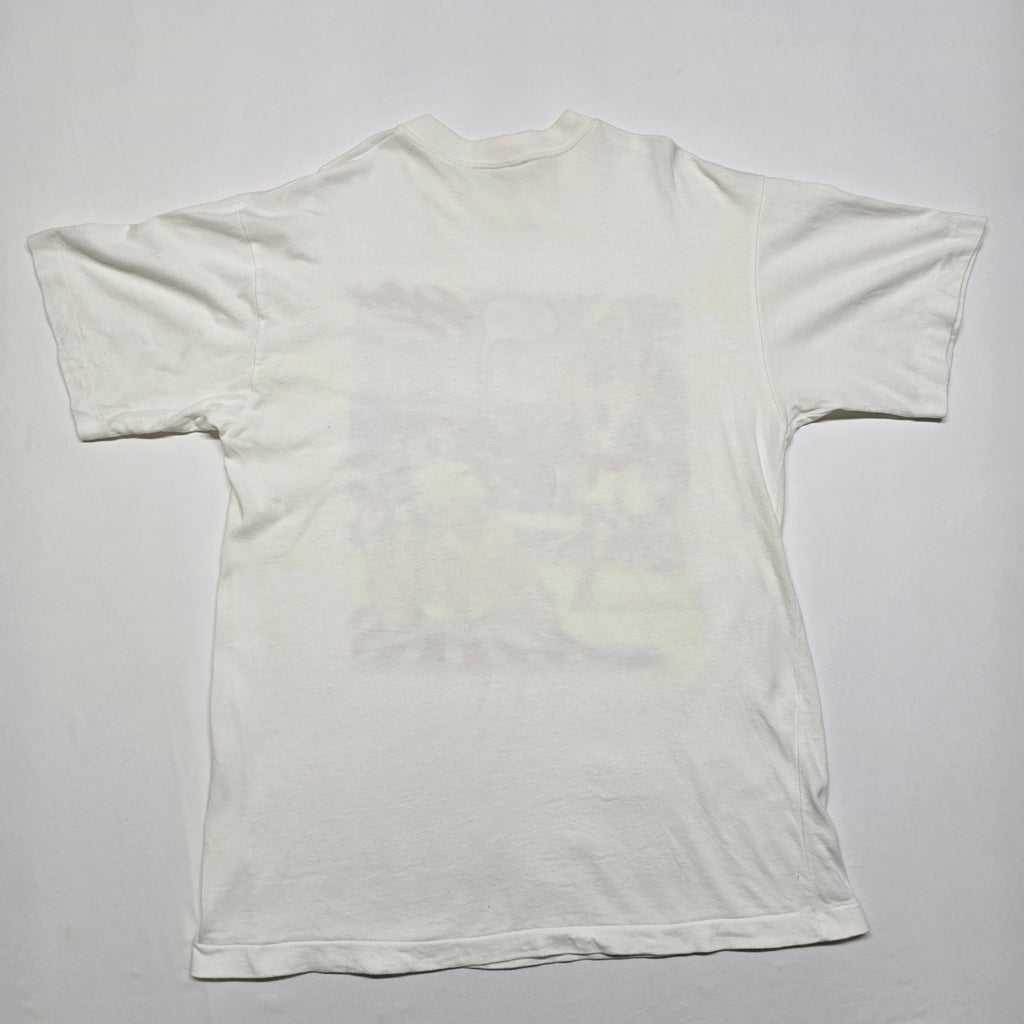 Vintage "Shark Attack" Single Stich T-shirt - Small (Labeled "Large")