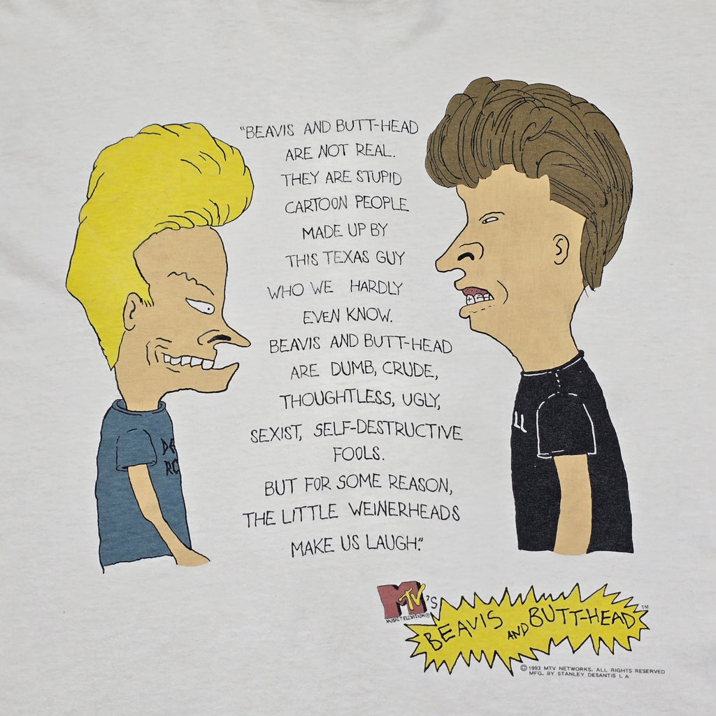 Vintage Beavis & Butt-head 1993 Single Stitch T-shirt - XL