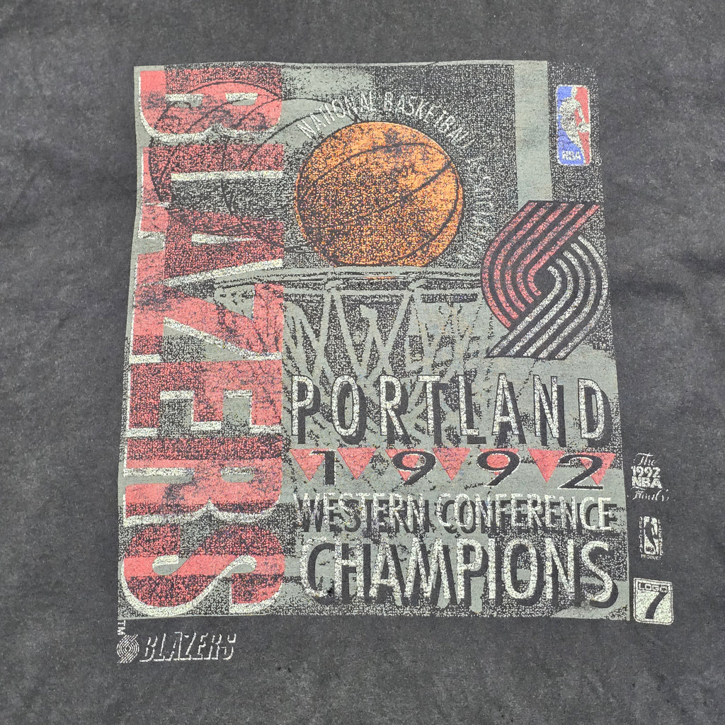 Vintage 1992 Single Stitch TrailBlazers Cahmpions T-shirt - XL