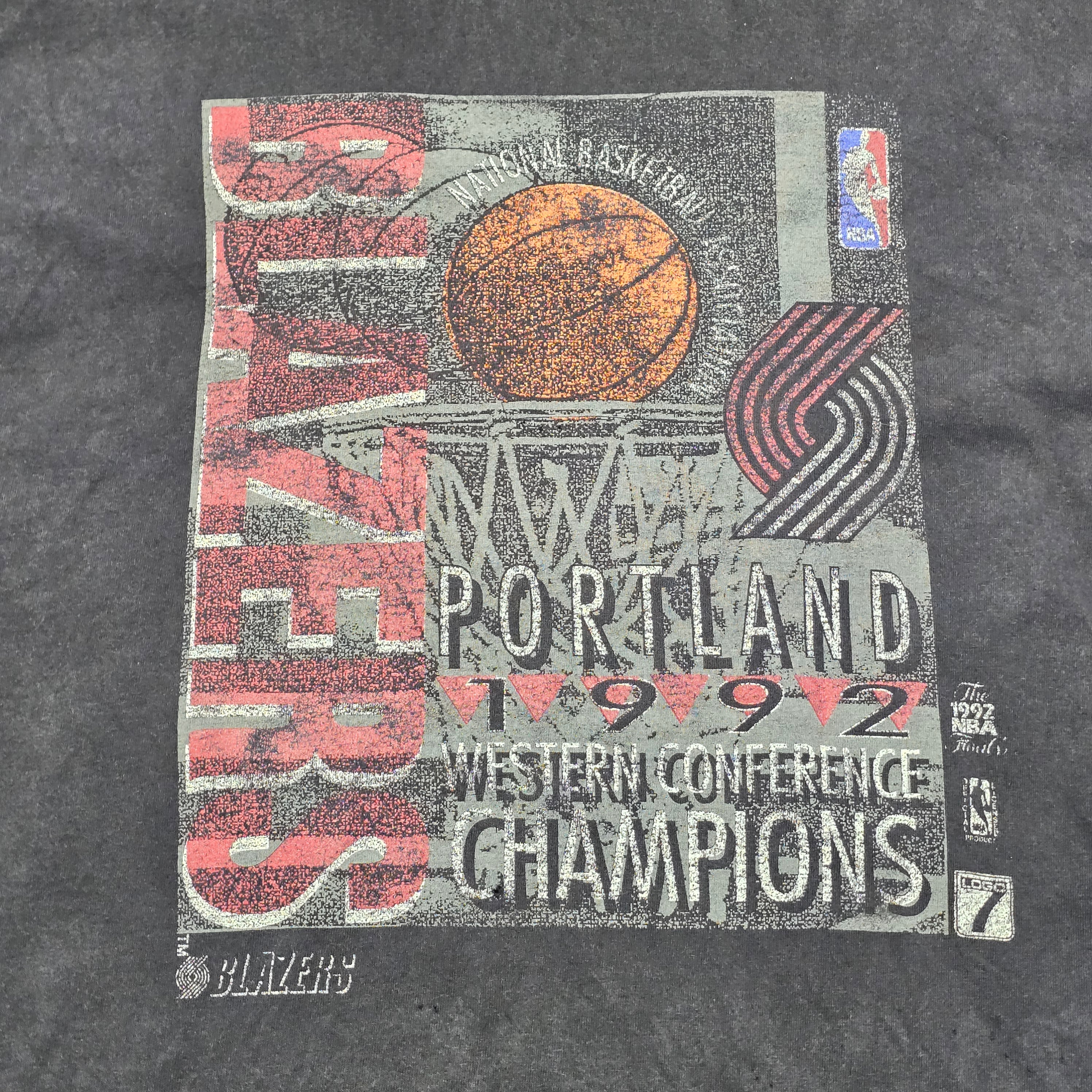 Vintage 1992 Single Stitch TrailBlazers Cahmpions T-shirt - XL