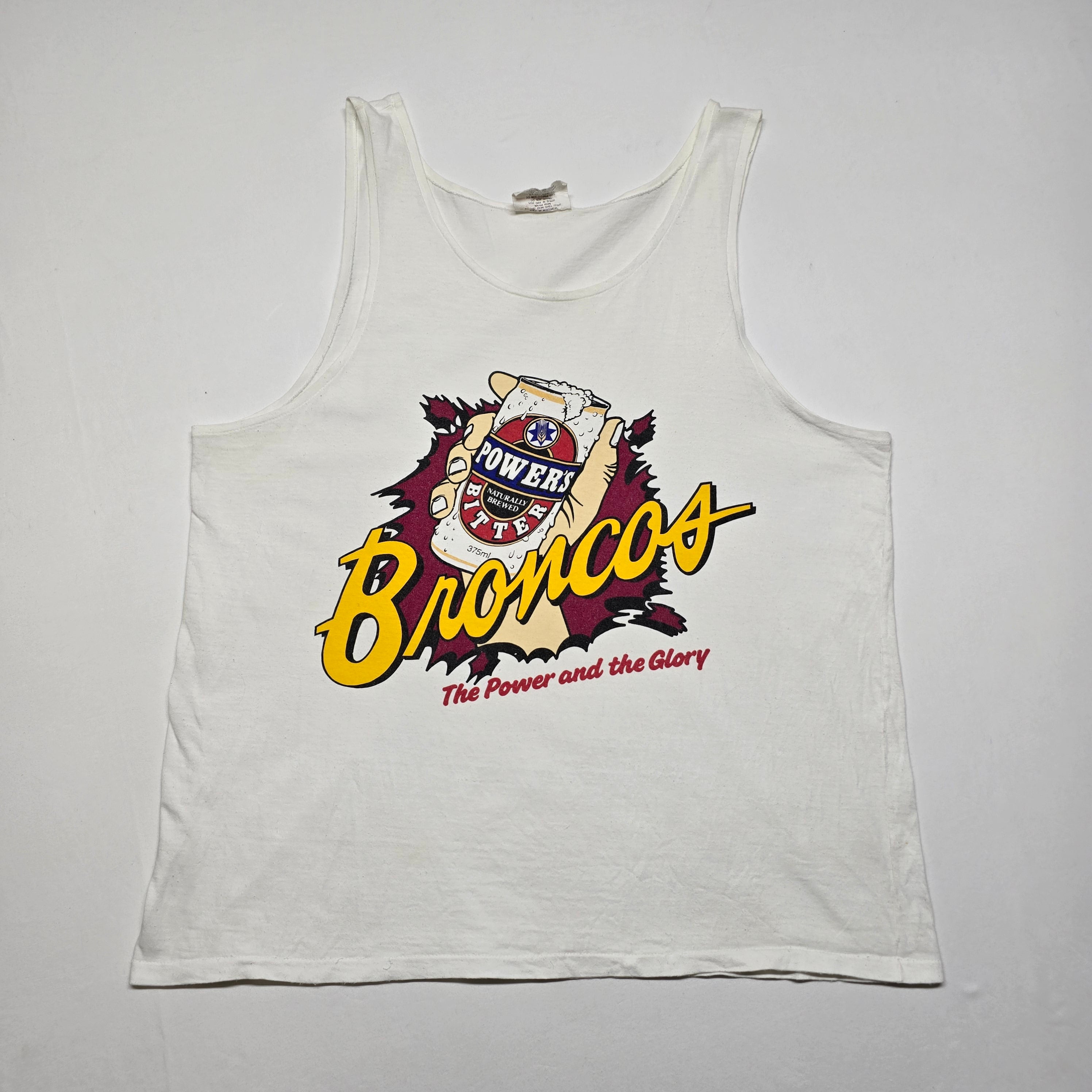 Broncos + Power's Bitter Single Stitch Singlet - 2XL