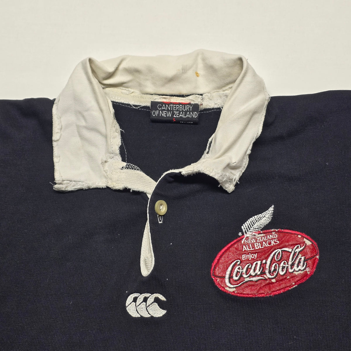 All Blacks + Coca Cola 1990's Rugby Jersey - Large